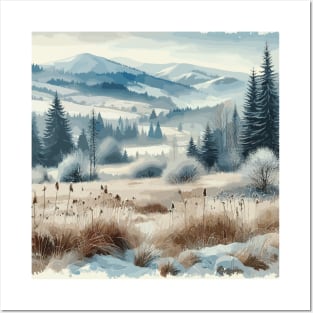 Winter Mountain Landscape Posters and Art